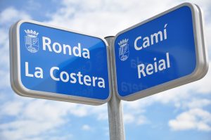 placa calle y poste acero